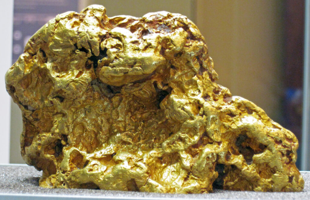 Pépite d'or natif d'Australie, minéral parmi les plus denses